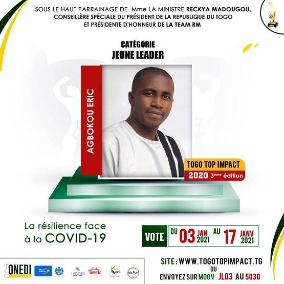 TTI 2020 : Pourquoi voter pour AGBOKOU Komi comme « Jeune Leader » ?