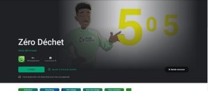Affichage de l'application Zéro Déchet sur playstore